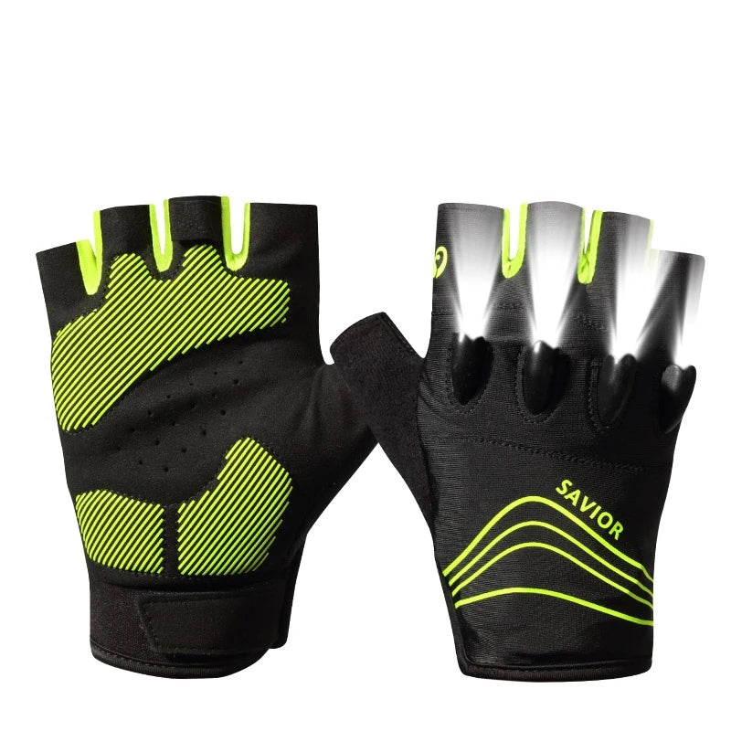 Daywolf LED Gloves for Outdoor Night Hiking and Cycling Green