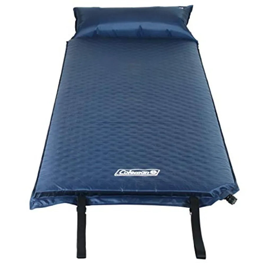 Self-Inflating Sleeping Pad with Pillow, Lightweight Inflatable Camp Pad with Extra Support and Quick Deflation, No Air Pump Ne