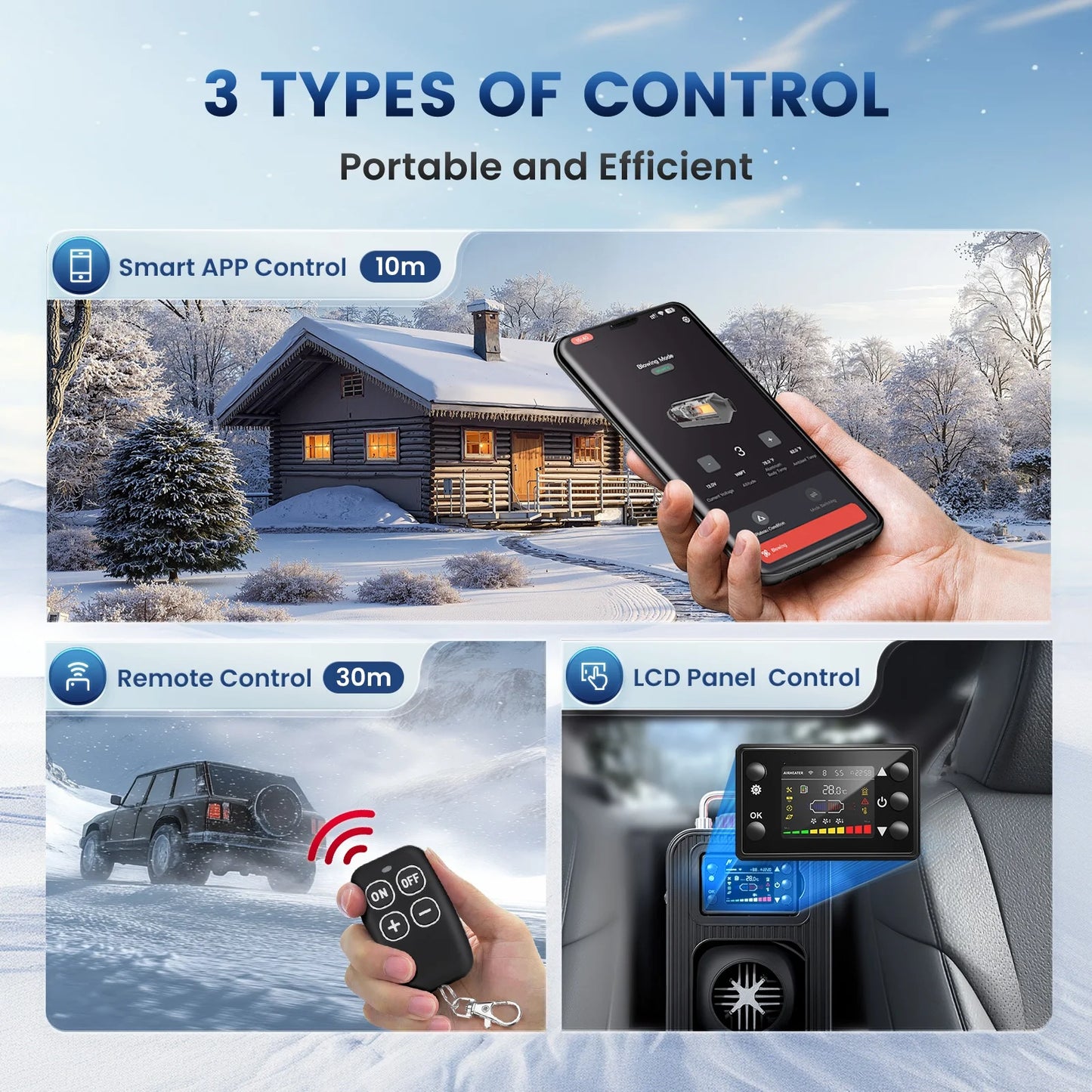 Hcalory HBS2 Car Parking Heater 8KW 2025 Upgrade 12V 24V Diesel Heater HC2-H with Automatic Start and Stop and Dual Plateau Mode
