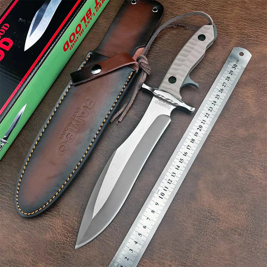 MK9 High-hardness Large Straight CutterD2 Steel Blade G10 Handle Outdoor EDC Camping Hiking Knife Survival Hunting Tool