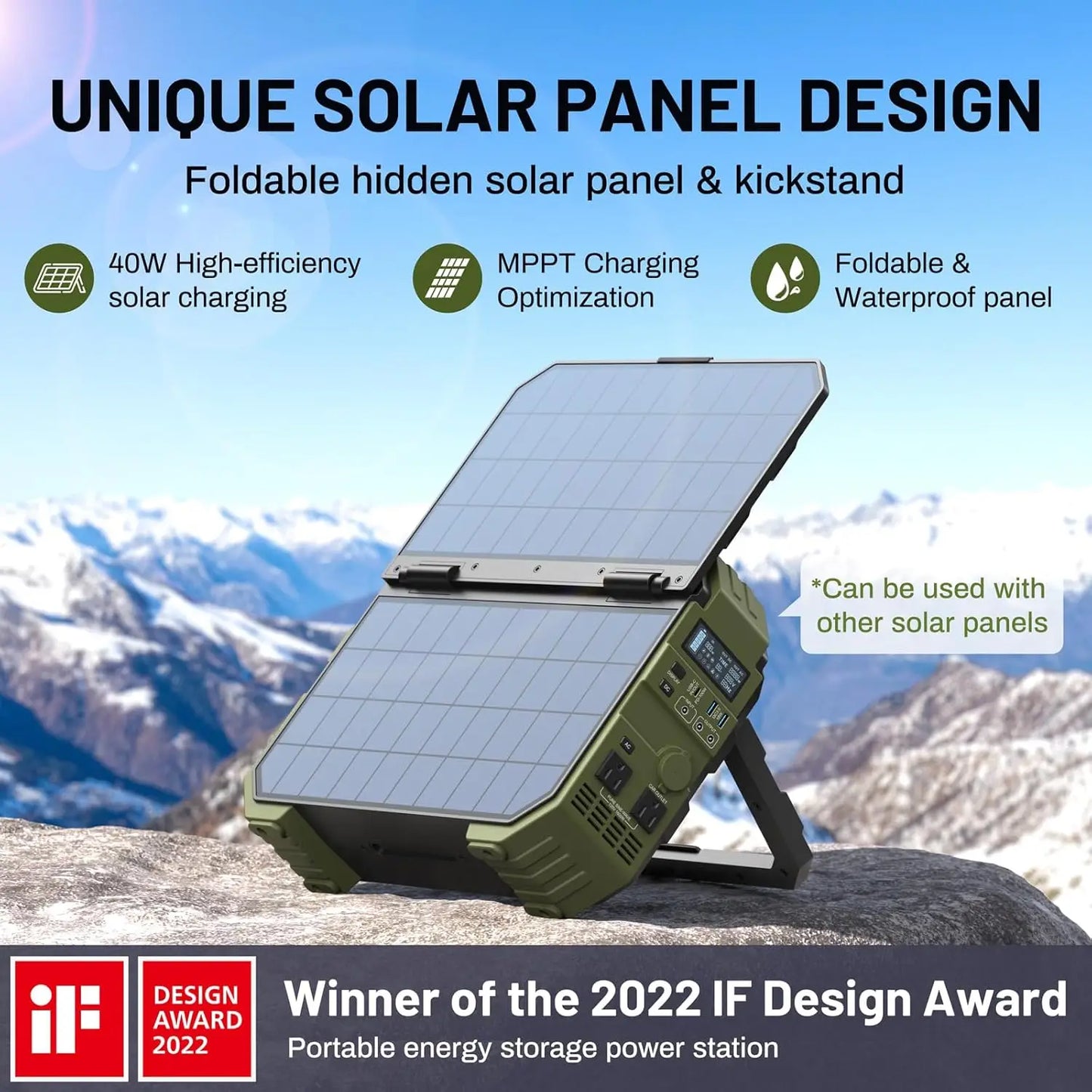 1600W Peak 3200W Portable Power Station 1024Wh LiFePO4 100W USB-C Solar Generator Camping RV Emergency, Custom