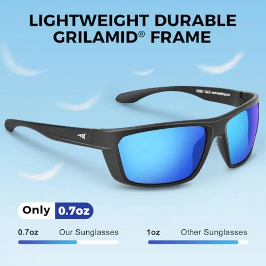 Huzzah Polarized Sport Sunglasses for Men and Women, Ideal for Driving Fishing Cycling and Running, UV Protection