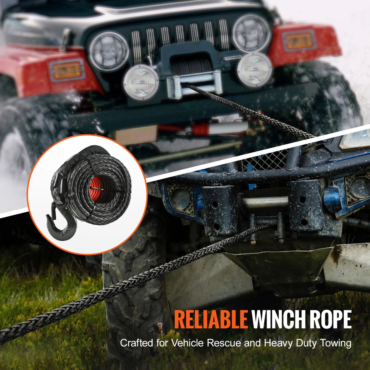 Transform your off-road recovery with a winch rope that delivers superior strength while remaining half the weight of steel.