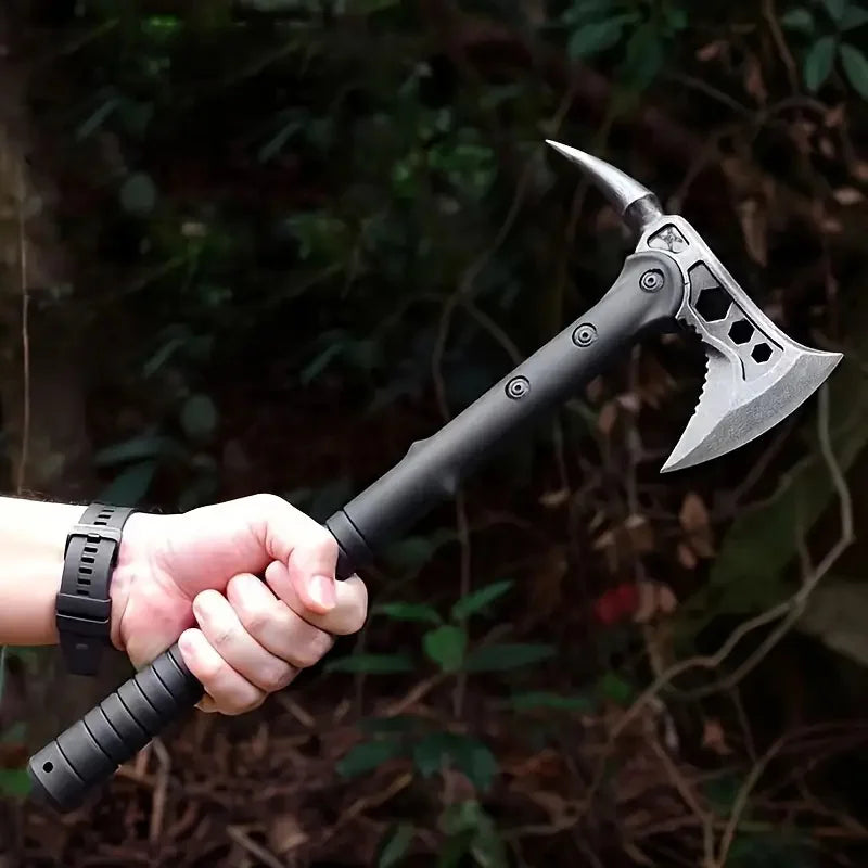 Conquer outdoor chores with the Demon Axe, a tough companion for woodsmen, campers, and DIYers alike.