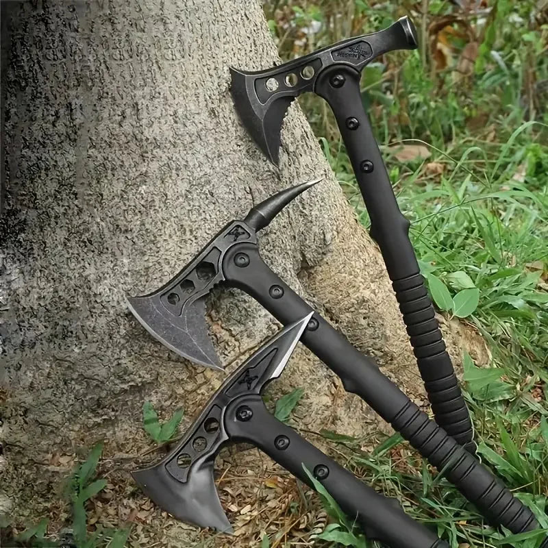 Conquer outdoor chores with the Demon Axe, a tough companion for woodsmen, campers, and DIYers alike.