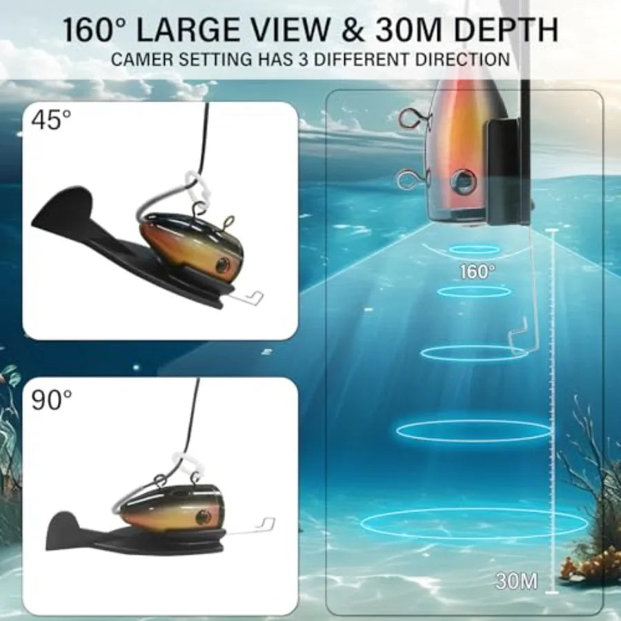 Underwater Fishing Camera with 5 Inch LCD Monitor, Light and IP68 Waterproofing