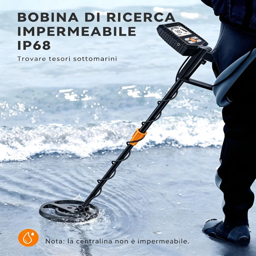 Professional Metal Detector Combo: Full-Size Detector With LCD Depth Display & Handheld Pinpointer Wand | 4 Modes, Audio/Vibration Alert For Beach, Gold, Relic Hunting