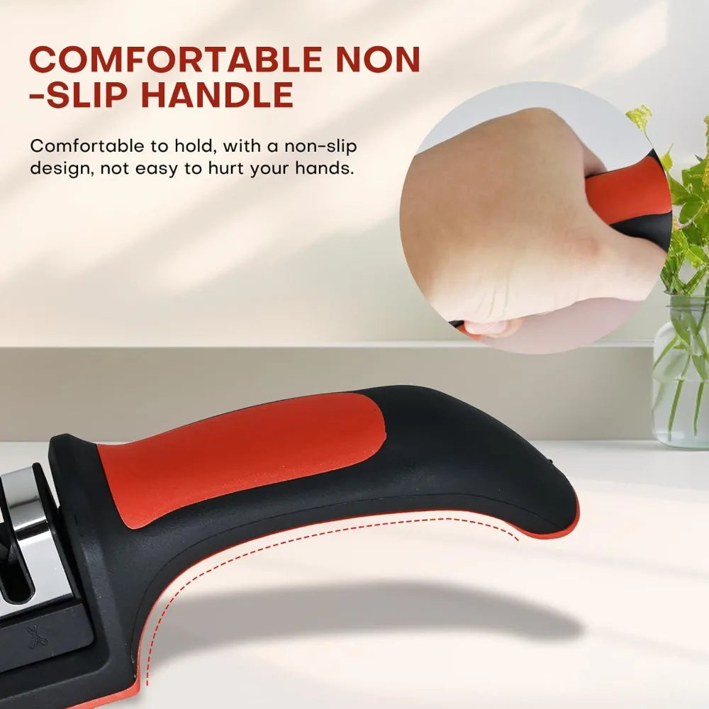 Rediscover razor sharp performance with this easy three stage sharpener, designed to renew dull blades, protect edge life, and simplify daily kitchen upkeep.