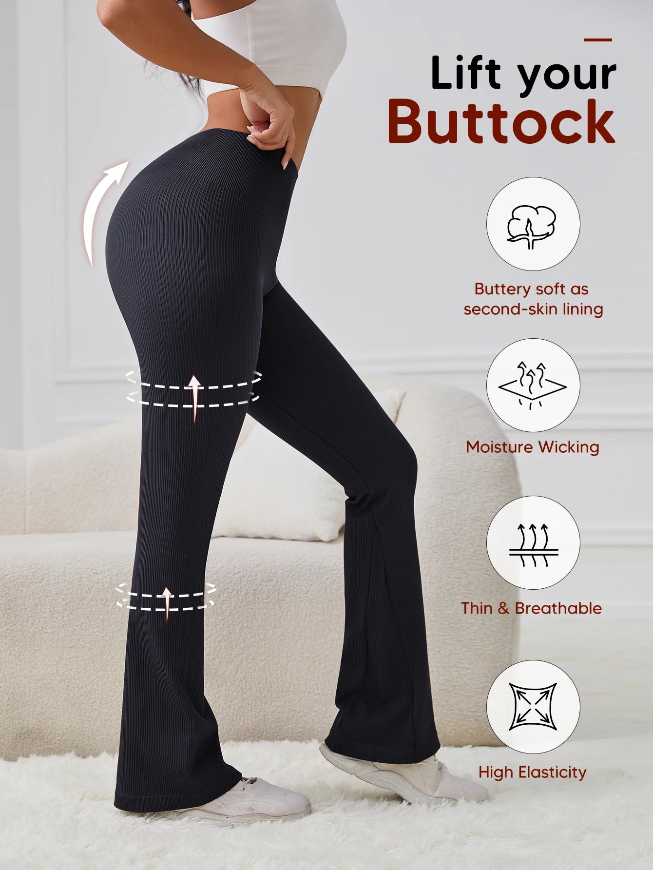 Women Tummy Control Compression Leggings High Waist Seamless Yoga Pants