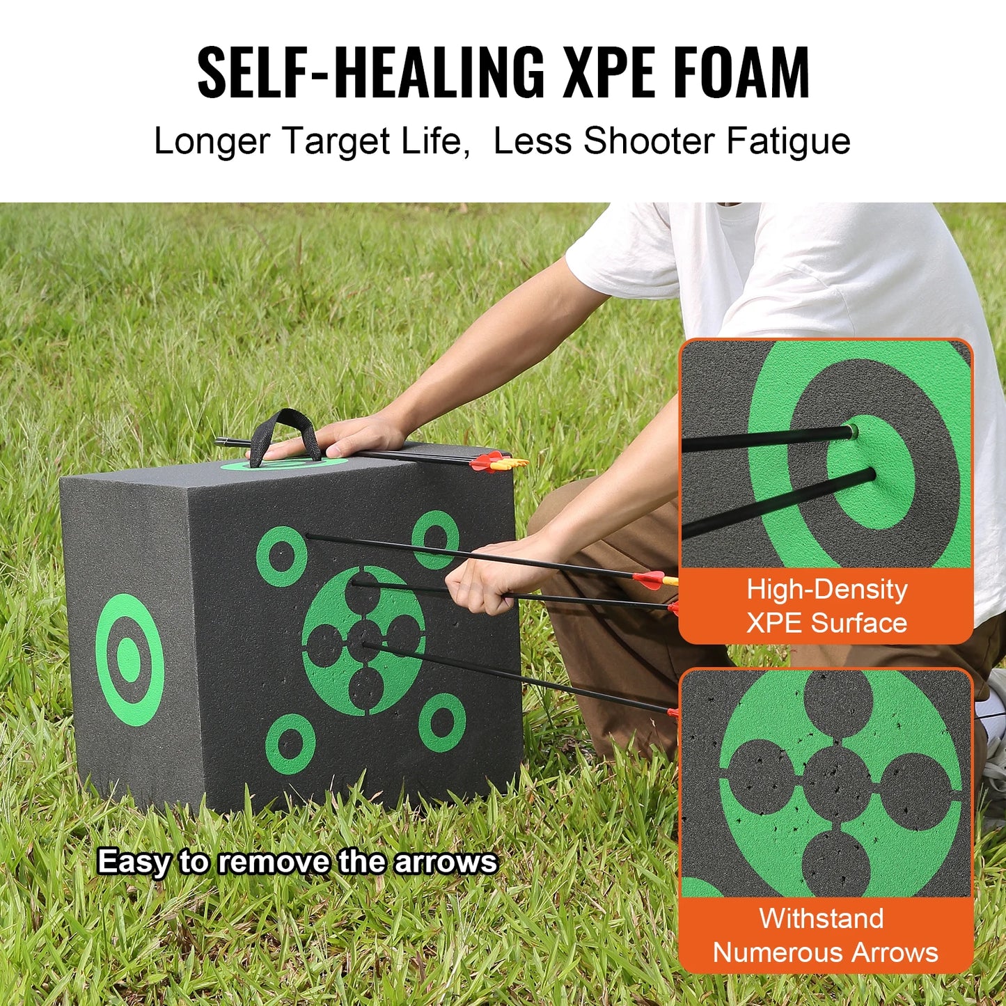 Transform your backyard into an instant archery range with this all-side shooting target that welcomes arrows from any angle for endless fun.