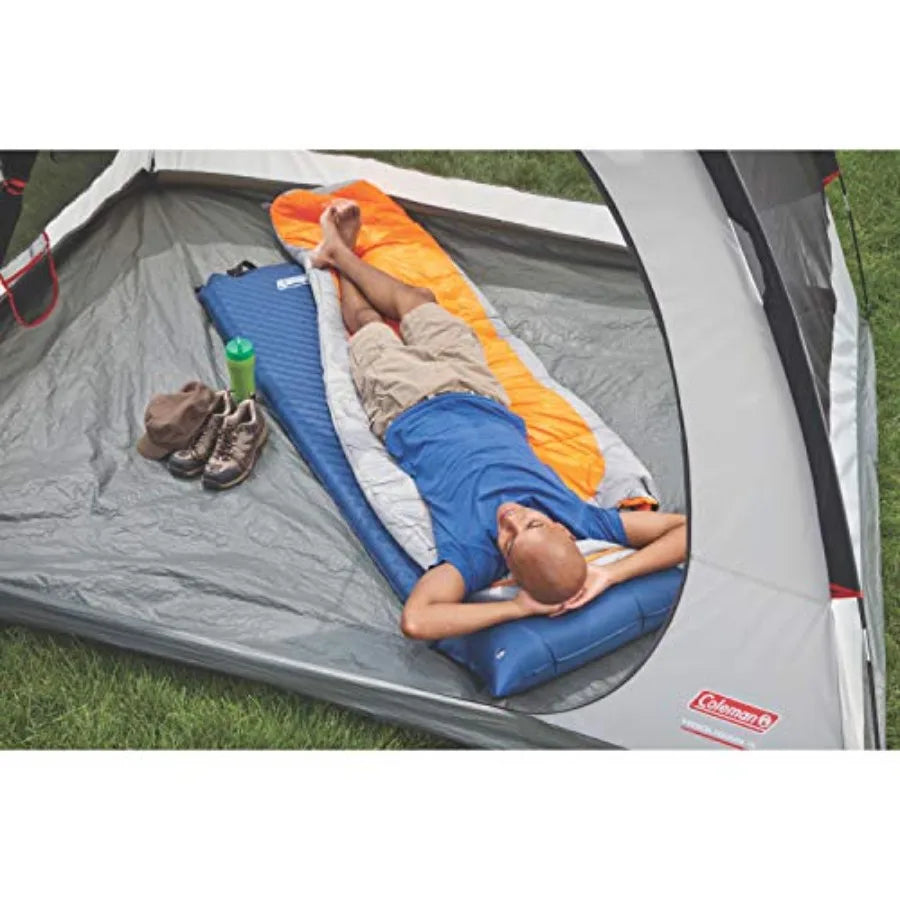 Self-Inflating Sleeping Pad with Pillow, Lightweight Inflatable Camp Pad with Extra Support and Quick Deflation, No Air Pump Ne