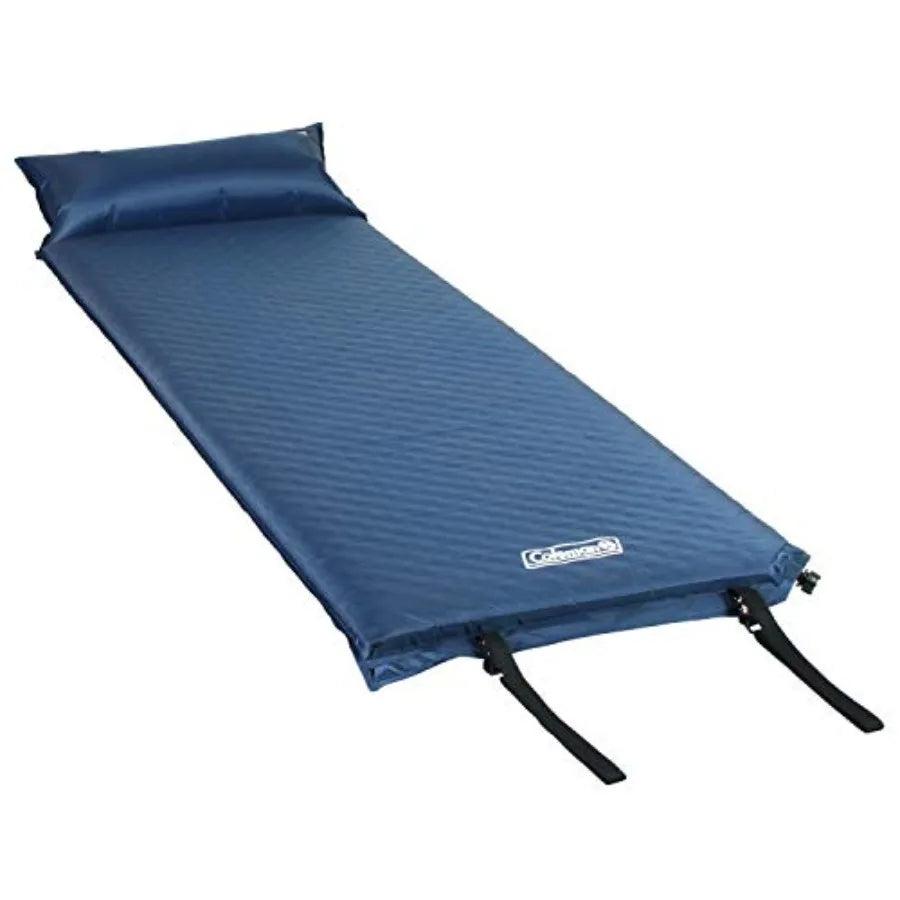 Self-Inflating Sleeping Pad with Pillow, Lightweight Inflatable Camp Pad with Extra Support and Quick Deflation, No Air Pump Ne