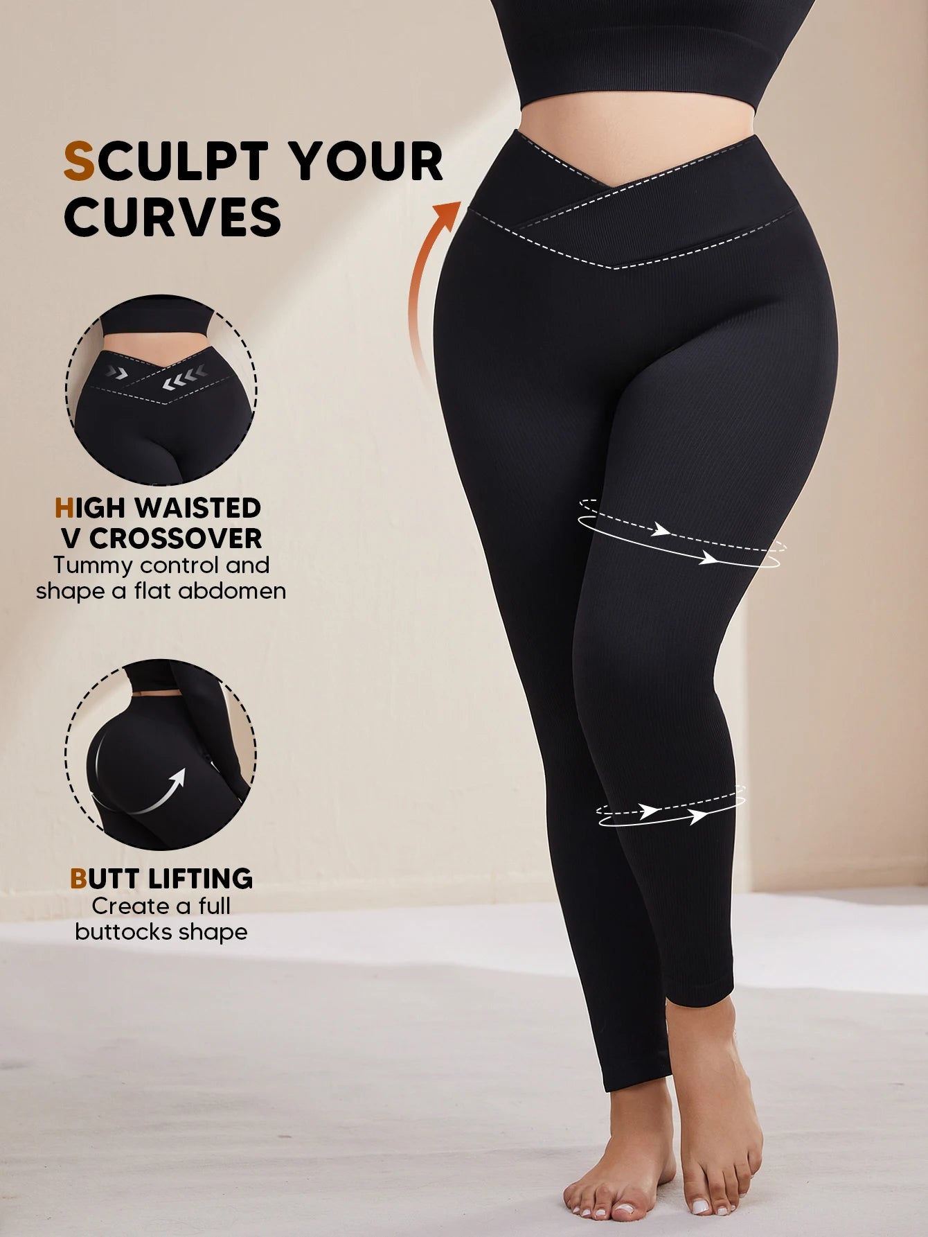 No See Through High Waisted Leggings For Women Tummy Control Yoga Pants