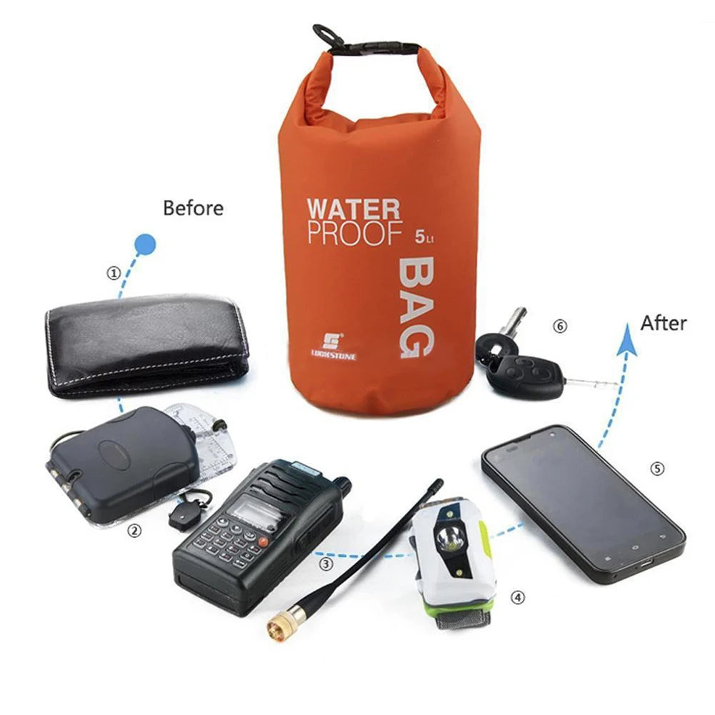 5L Waterproof Dry Bag Drifting Swimming Clothes Storage Bag Pack Ultralight Floating Boating Kayaking Water Bag Phone Case