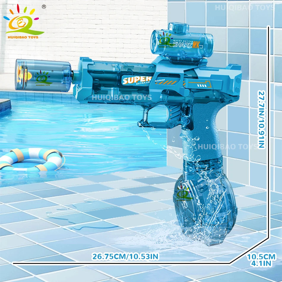 HUIQIBAO Electric Pulse Water Gun With Flame Sensor Light Toy For Outdoor Beach
